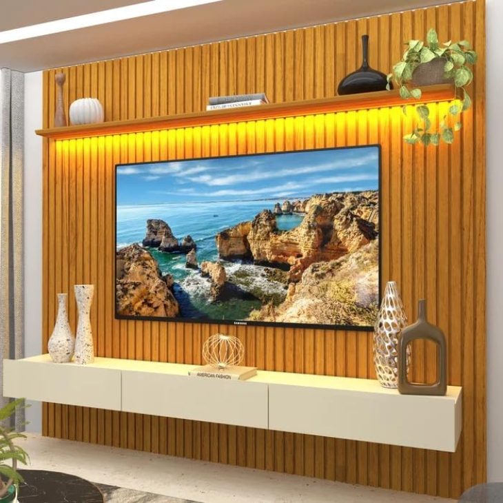 Estante Home Ripada para Tv até 85 Polegadas Led Nobre